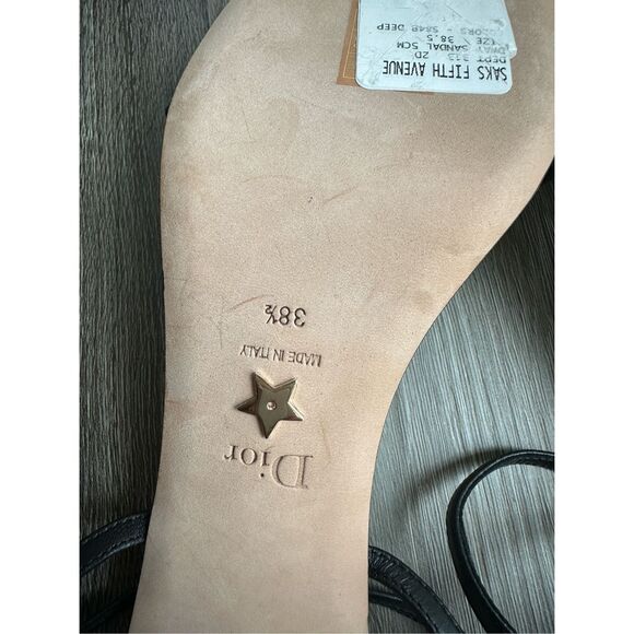 Dior Bandana Embroidered Deep Blue Dway Heeled Sandal Strap Low Heel Pumps EU38/ - Picture 13 of 14